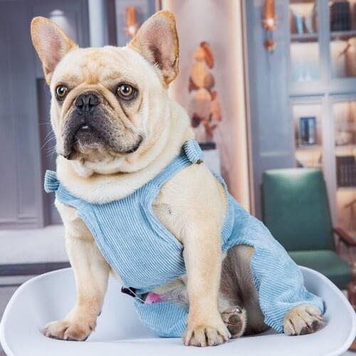 Pet Dog Clothes Corduroy Spring Summer Fashion Comfortable Dog Overalls Dogs Clothing French Bulldog Pets Jumpsuit Outfit