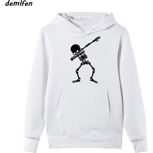 Spring autumn Funny Skeleton Hoodie Casual hoody Fleece Sweatshirt Dabbing Male hip hop jacket