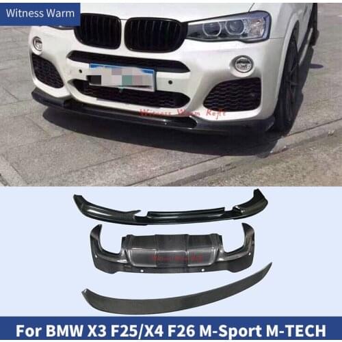 High Quality Carbon Fiber FRP Car Body Kit Front Lip Rear Diffuser Rear Spoiler Wing for BMW F26 X4 X3 F25 M sport bumper 2015