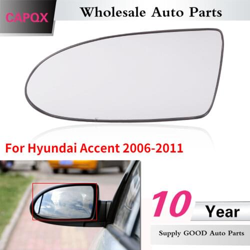 CAPQX Manual Outside Rearview Mirror Glass Without heating For Hyundai Accent 2006 2007 2008 2009 2010 11 Rear view mirror Lens