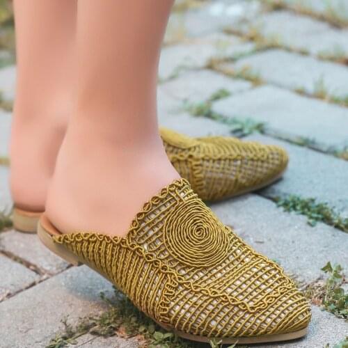 Tonar Cusi Mustard Braided Women Slippers Spring Summer New Season Casual New Creation Cool Summery Style Comfortable