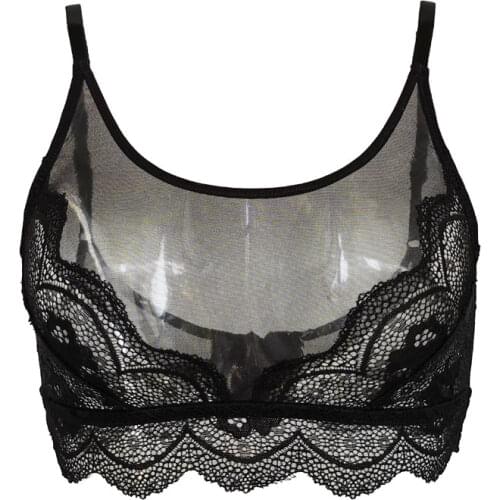 Womens Black Color Summer Ultra Thin See Through Gauze Lace Sexy Bra, Underwear Lingeries Gift BRB078