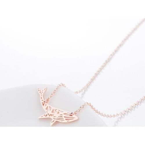 Daisies Whale Necklace Sea Sperm Origami Whale Ocean Animal Fish Pendant Necklaces Chokers for Women