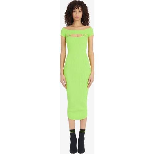 New Arrival Elegant Off Shoulder Short Sleeve Mid Bandage Dress Sexy Summer Celebrity Fashion Evening Party Dress Vintage