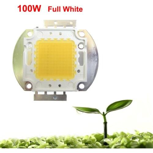 1pcs 100W Watt White Full Spectrum 380~780nm 45mil 900LM 30V-36V 3000-3500mA SMD LED Part Diodes For Plant Grow Light