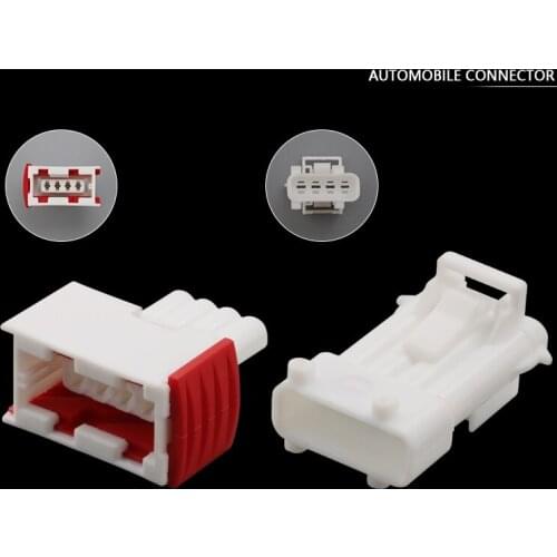 10/100set Tyco Amp 4 Pin way male female waterproof White auto electric Connector Oxygen Sensor plug for QQ Citroen 144998-5