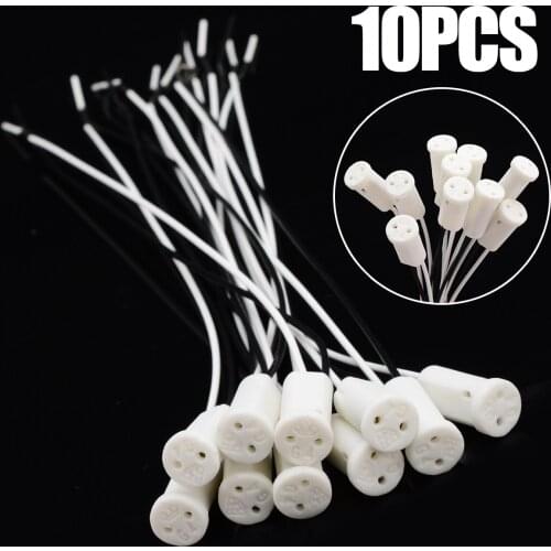 10Pcs G4 Ceramic Lamp Holder For Light Bulbs or Lights With Candelabra Sockets Wire Adapter Socket Connector