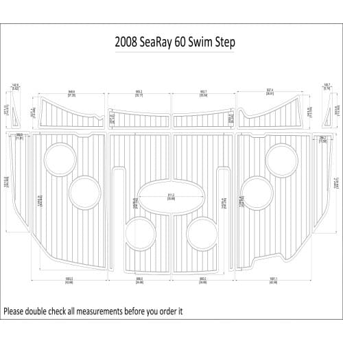 2008 SeaRay 60 Swim Step Pad Boat EVA Teak Decking 1/4" 6mm