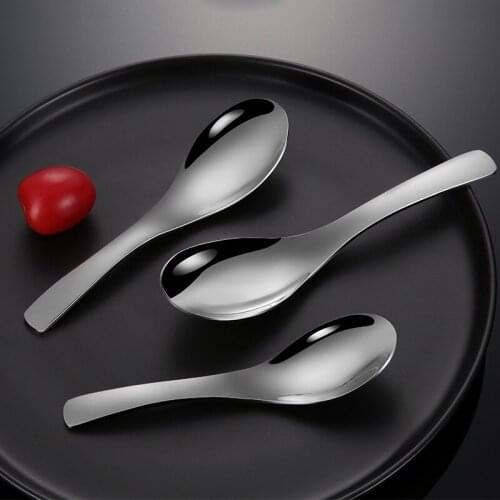 304 Stainless steel soup spoon bright Stainless steel spoon household Chinese round bottom spoon childrens spoon