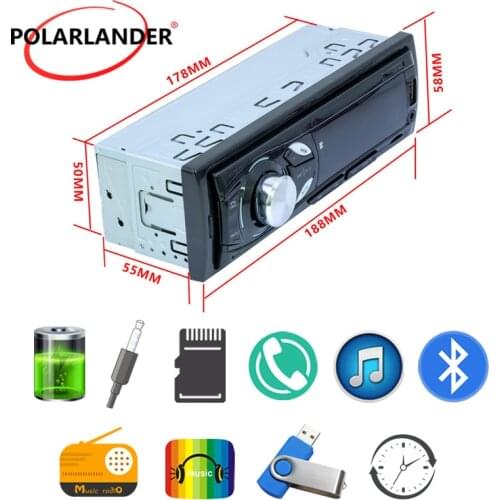 Car Radio 1 Din LED Digital Tube TF card U disk FM Bluetooth 12V AUX IN USB 2.0 MP3 Player Handfree Remote control Model 1104