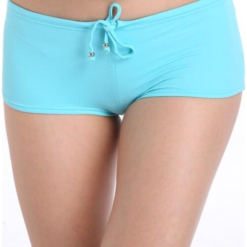 Brand Nylon Bikini Bottom Adjustable-tie Swim Briefs for Girls Fully Lined Lady Swimwear Swim Trunk 02