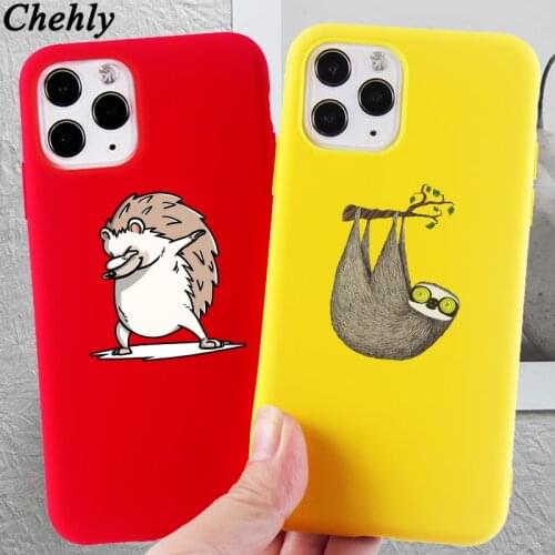 Hedgehog Phone Case for IPhone 6s 7 8 11 12 Plus Pro Mini X XS MAX XR SE Cartoon Cases Soft Silicone Fitted Covers Accessories