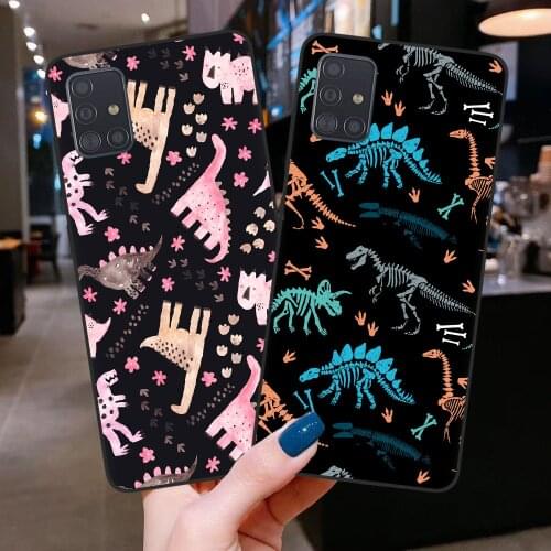 Cute Dinosaur Phone Case For Samsung A51 A71 A21S A01 A11 A31 A41 A10 A20 A30 A40 A50 A70 A7 A6 A8 Plus 2018 Cover Shell Coque