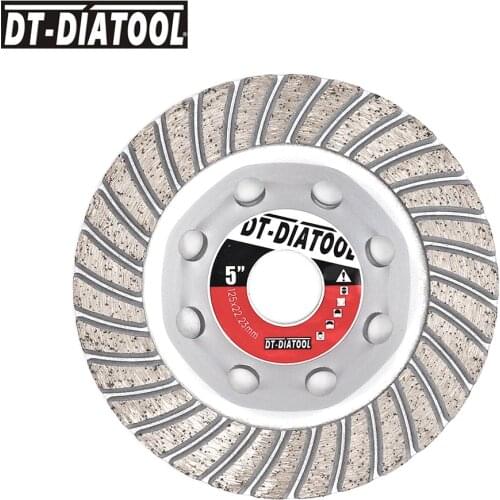 DT-DIATOOL 1pc Diamond Cup Grinding Wheel Discs for Concrete Brick Hard Stone Dia 125mm/5inch Segmented Turbo Row Disc