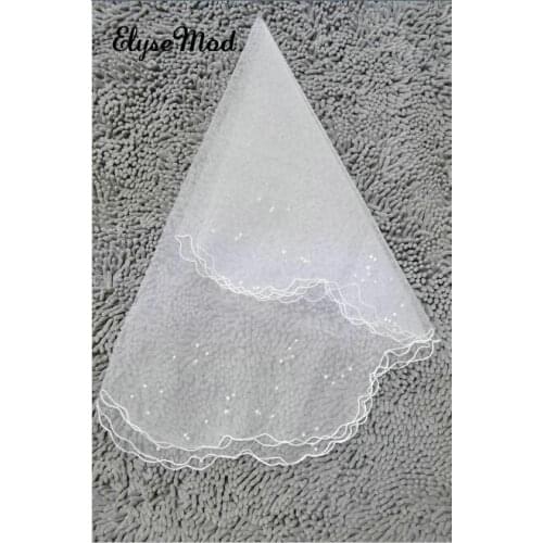 White Ivory One Layer Wedding Accessories Simple Short Wedding Veil Bead Of Noiva Curto New Veils