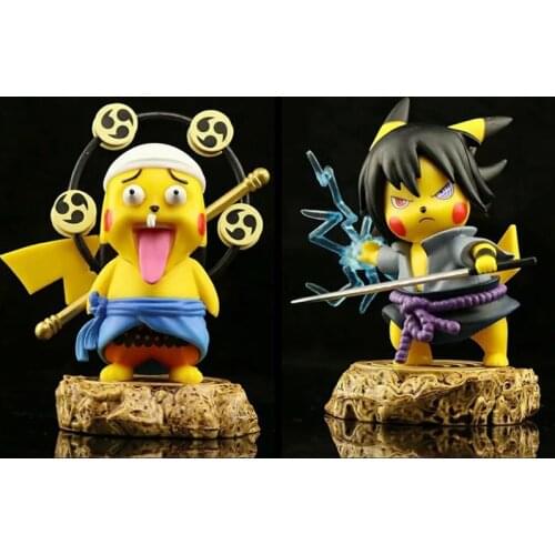 Anime Pokemon pikachu COS Anime Figures Uchiha Sasuke Enel PVC Action Figure Collectible Model Toys Kids Gift