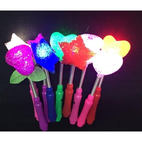 Gafas Led for party 24pcs/lot Rose Heart Star Design Led Magic Wand Flashing Lights Glow Sticks Party Xmas Halloween Supply