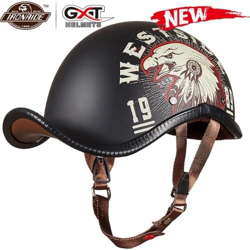 GXT New Motorcycle Helmet Vintage Retro Half Motocross Capacete Open Face Casco Moto Motorbike Moto Helmet Racing Riding Helmet