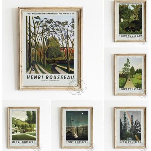Henri Rousseau Exhibition Museum Art Poster, Carnival Evening Canvas Painting, The Merry Jesters Scenery Wall Picture Home Decor