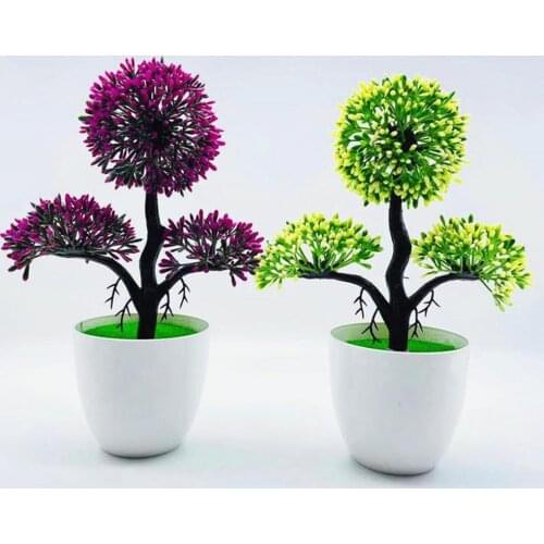 1 Set Artificial Plant with Pot Fortune Tree Holiday Gift Plastic Decorating Simulated Tree Planter for Windowsill