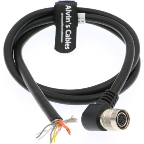 Alvins Cables 12 Pin Hirose Right Angle Female to Open End Shield Cable for Probilt GIGE Cameras