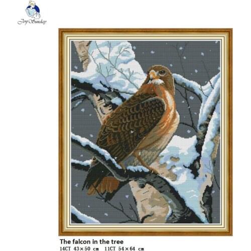 The Falcon in the Tree Paintings Counted Cross Stitch kits Sale,Embroidery Needlework Set, Home Decoration Send Accessory Tools
