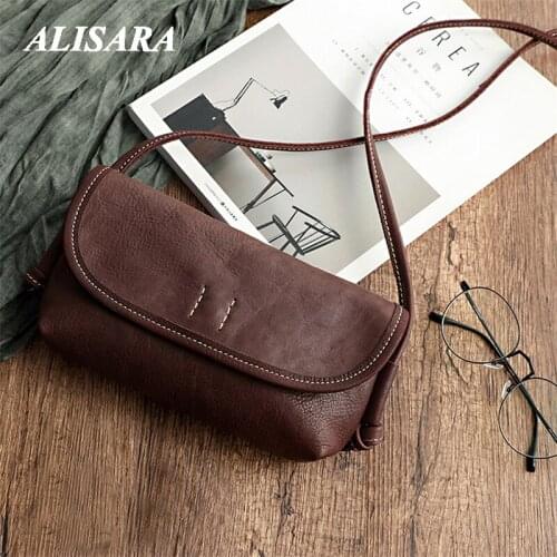 Brown bag for women handmade leather Messenger bag vintage bag Shoulder bags top handle leather satchel bag girl women Small bag