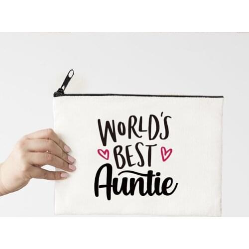 Best Auntie Cosmetic Bag Women Make Up Bag Fashion Aunt Travel Toiletries Storage Pouch Ladies Clutch Purse Pencil Case