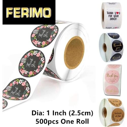 LBSISI Life 500pcs Hand Made Love Paper Stickers Cake Decoration Label Seal DIY For Envelope Christmas Gift Cookie Candy Bag Box