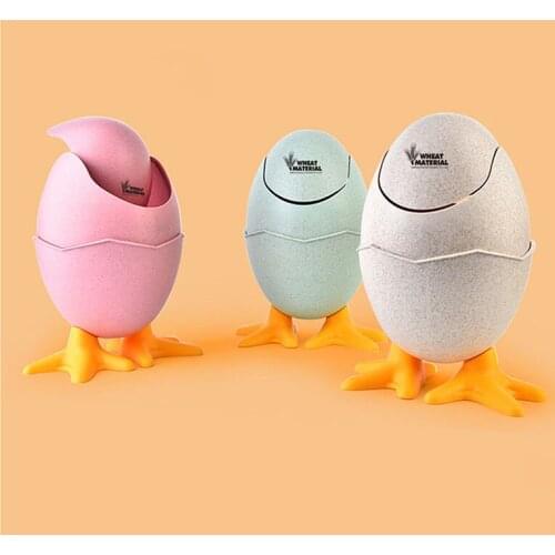 Mini Debris Bucket Cartoon Cute Egg Trash Barrel Creative Desktop Storage Egg Shape Waste Bin Wheat Straw Trash Can L4 Trashcan