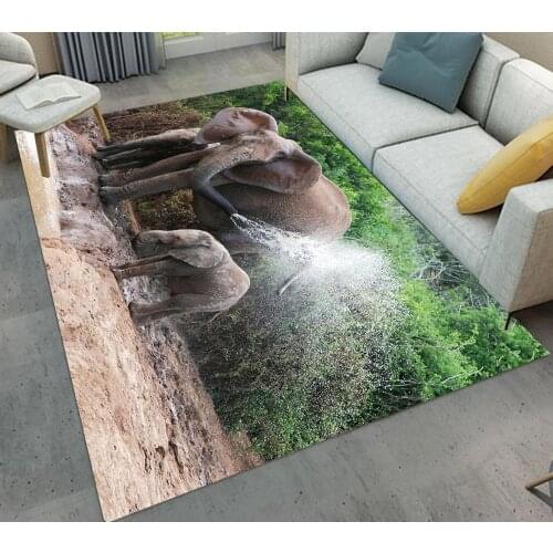 Outdoor Wildlife Animals Elephant Carpets Bedroom Area Rugs Floor Mat Anti-slip Large Rug Carpet for Living Room Home Decor