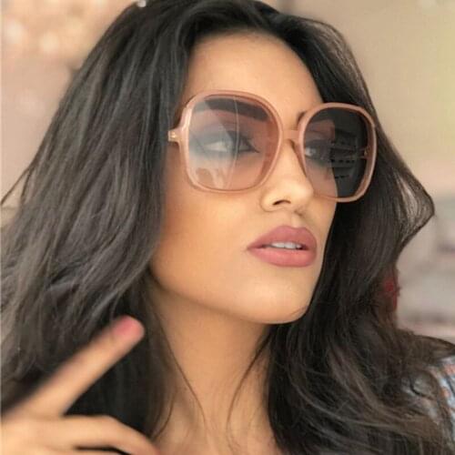 Oversized Gradient Sunglasses Ladies Retro Round Plastic Brand Designer Sun Glasses UV400
