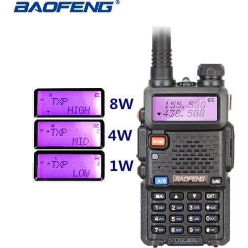 Baofeng UV-5R 8W Walkie Talkie Dual Band VHF UHF Two Way Radio UV 5R Ham HF Transceiver CB Radio UV5R Hunting Radio Comunicador
