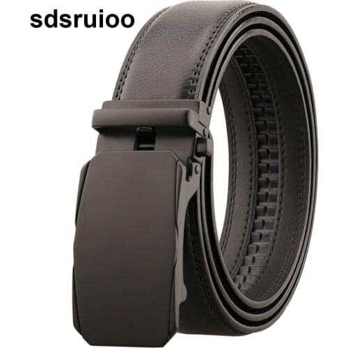 Simple and Elegant Designer Belts For Men High Quality Black Automatic Buckle Men Strap Luxury Genuine Leather Waist Belt