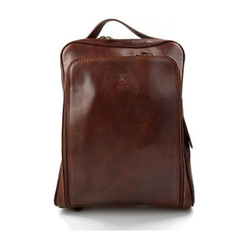 Backpack genuine leather travel bag weekender sports bag brown