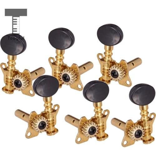 Tooyful Classic Guitar Part Open Gear Black Button Key Tuner Tuning Pegs Replacement