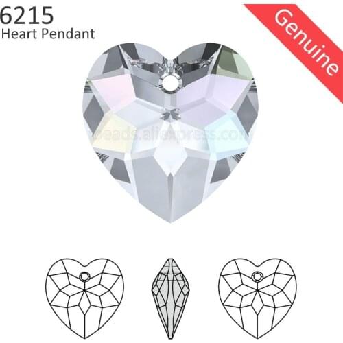 1 piece) 100% ORIGINAL Crystal from Swarovski 6215 faceted Heart pendant Made in Austria rhinestone for DIY jewelry making