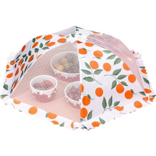 1pc Kitchen Folded Mesh Food Cover Anti Fly Mosquito Umbrella Hygiene Grid Style Food Plate Cover Barbecue Picnic Kitchen Tools