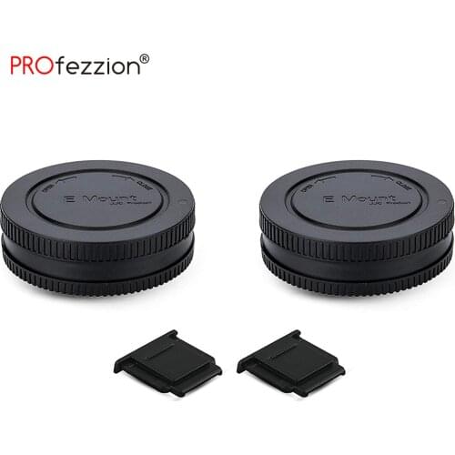 2 Pack E Mount Camera Body Cap & Rear Lens Cover for Sony ZV-E10 A1 A9 A7C A7 A7S A7R A6600 A6500 A6400 A6300 A6100 A6000 A5000