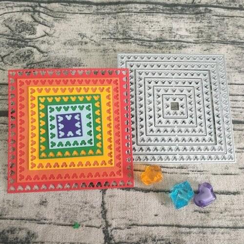 6-layer square frame with mouse head hollow lace metal cutting mold, DIY scrapbooks, cards, photo albums, handmade crafts