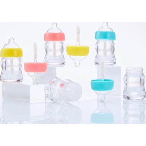 7ml Empty pink yellow green nursing bottle shape Lip Gloss Tube 50pcs