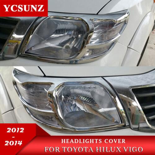 Car Accessories ABS Chrome Design Headlight Cover For Toyota Hilux Vigo SR5 2012 2013 2014