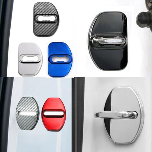 Car Door Lock Cover Case For Audi S line A3 A4 A4L A5 A6L A6 A8 TT S6 S7 S8 SQ5 Q7 Q5 R8 Auto styling buckle Sticker Accessories