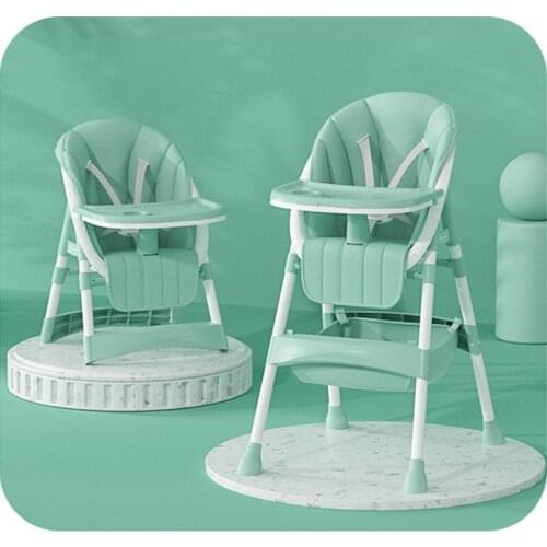 Anti-rollover Baby High Chair Height-adjustable Infant Kid Food Feeding Dining Chair with Cushion Storage Basket Booster Seat