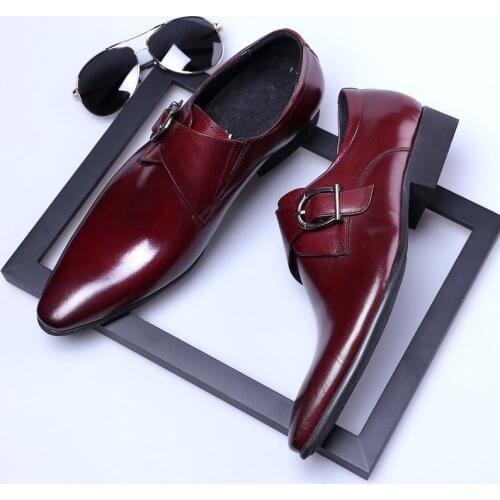Men British PU Leather Business Shoes Pointed Toe Fashion Shoes For Men Gold Hasp Casual Shoes Plus Size fgb78