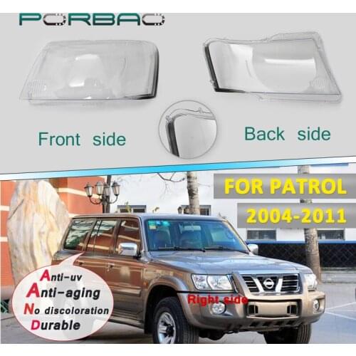 For Nissan Patrol 2004 2005 2006 2007 2008 2009 2010 2011 Car Headlight Headlamp Clear Lens Auto Shell Cover Replacement DIY