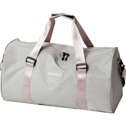 Travel Bag Portable Large Capacity Sports Bag Fitness Bag Single Shoulder Messenger Bag Solid Color Letter Storage Bag