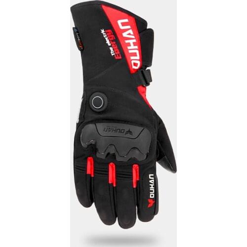DUHAN Motorcycle Heating Gloves Battery Power Winter Waterproof Heated Gloves Windproof Moto Riding Thermal Gloves Touch Screen