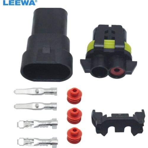 FEELDO 50set Car Motorcycle HB4/9006 Bulb Waterproof Quick Adapter Connector Terminals DIY Plug Male/Female Kit #CA2461