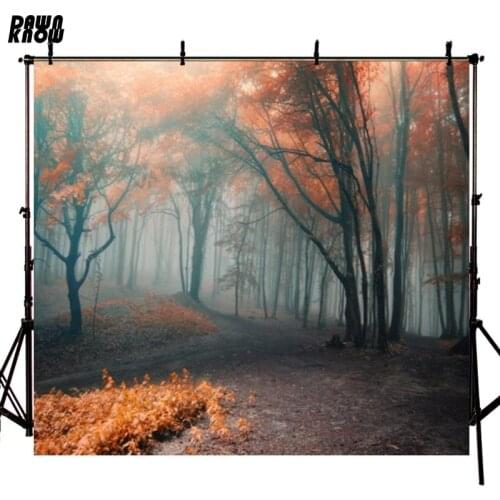 DAWNKNOW Autumn Scenery Photography Background For Wedding Forest Red Leaf Tree Customize Backdrop For Photo Studio F185